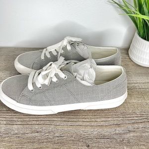 SOLD - Lauren Ralph Lauren Jolie Flax Linen Sneakers, Grey, Size 8 (NIB).